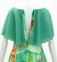 Hula Cape Long Dress with Heliconia Print / Luxury Collection / Green / J2873gr