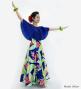 Hula Cape Long Dress with Heliconia Print / Luxury Collection / Navy / J2873nv