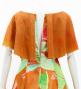 Hula Cape Long Dress with Heliconia Print / Luxury Collection / Orange / J2873or