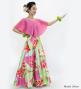 Hula Cape Long Dress with Heliconia Print / Luxury Collection / Pink / J2873pi