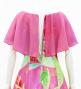 Hula Cape Long Dress with Heliconia Print / Luxury Collection / Pink / J2873pi