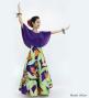 Hula Cape Long Dress with Heliconia Print / Luxury Collection / Purple / J2873pu