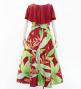 Hula Cape Long Dress with Heliconia Print / Luxury Collection / Red / J2873rd