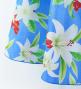 Hula Frill Sleeve Long Dress with Lily Print / Luxury Collection / Blue / J2874bl