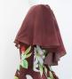 Hula Frill Sleeve Long Dress with Lily Print / Luxury Collection / Brown / J2874br