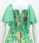 Hula Frill Sleeve Long Dress with Lily Print / Luxury Collection / Green / J2874gr