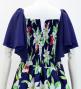 Hula Frill Sleeve Long Dress with Lily Print / Luxury Collection / Navy / J2874nv