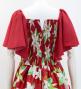 Hula Frill Sleeve Long Dress with Lily Print / Luxury Collection / Red / J2874rd