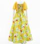 Hula Frill Sleeve Long Dress with Lily Print / Luxury Collection / Yellow / J2874ye