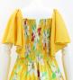 Hula Frill Sleeve Long Dress with Lily Print / Luxury Collection / Yellow / J2874ye