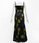 Hula Long Lehua Dress with Velvet / Luxury Collection / Black / J2875bk