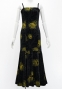 Hula Long Lehua Dress with Velvet / Luxury Collection / Black / J2875bk