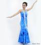 Hula Long Lehua Dress with Velvet / Luxury Collection / Blue / J2875bl