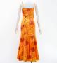 Hula Long Lehua Dress with Velvet / Luxury Collection / Orange / J2875or