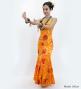 Hula Long Lehua Dress with Velvet / Luxury Collection / Orange / J2875or