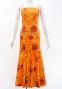 Hula Long Lehua Dress with Velvet / Luxury Collection / Orange / J2875or