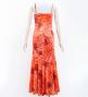 Hula Long Lehua Dress with Velvet / Luxury Collection / Orange & Red / J2875orrd