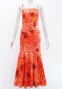 Hula Long Lehua Dress with Velvet / Luxury Collection / Orange & Red / J2875orrd
