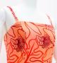 Hula Long Lehua Dress with Velvet / Luxury Collection / Orange & Red / J2875orrd
