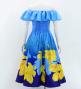 Hula Midi Dress with Hibiscus Print / Luxury Collection / Blue / J2915bl