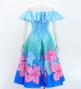 Hula Midi Dress with Hibiscus Print / Luxury Collection / Light Blue / J2915lbl