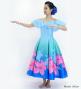 Hula Midi Dress with Hibiscus Print / Luxury Collection / Light Blue / J2915lbl