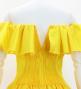 Hula Midi Dress with Hibiscus Print / Luxury Collection / Yellow / J2915ye