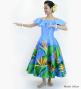 Hula Midi Dress with Strelitzia Print / Luxury Collection / Light Blue / J2952lbl