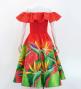 Hula Midi Dress with Strelitzia Print / Luxury Collection / Red / J2952rd