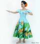 Hula Midi Dress with Strelitzia Print / Luxury Collection / Turquoise Blue / J2952tbl