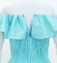 Hula Midi Dress with Strelitzia Print / Luxury Collection / Turquoise Blue / J2952tbl