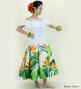 Hula Midi Dress with Strelitzia Print / Luxury Collection / White / J2952wh