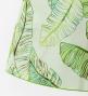 Hula Cape Long Dress with Banana Leaf Print / Luxury Collection / Beige & Green / J3036begr