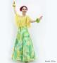 Hula Cape Long Dress with Banana Leaf Print / Luxury Collection / Cream & Green / J3036crgr
