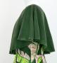 Hula Cape Long Dress with Banana Leaf Print / Luxury Collection / Green / J3036gr