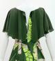 Hula Cape Long Dress with Banana Leaf Print / Luxury Collection / Green / J3036gr
