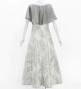 Hula Cape Long Dress with Banana Leaf Print / Luxury Collection / Gray / J3036gy