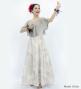 Hula Cape Long Dress with Banana Leaf Print / Luxury Collection / Gray / J3036gy