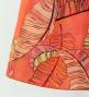Hula Cape Long Dress with Banana Leaf Print / Luxury Collection / Orange / J3036or