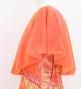Hula Cape Long Dress with Banana Leaf Print / Luxury Collection / Orange / J3036or