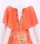 Hula Cape Long Dress with Banana Leaf Print / Luxury Collection / Orange / J3036or