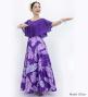 Hula Cape Long Dress with Banana Leaf Print / Luxury Collection / Purple / J3036pu