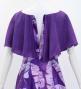 Hula Cape Long Dress with Banana Leaf Print / Luxury Collection / Purple / J3036pu
