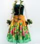 Hula Shantung Pa'u Skirt with Torch Ginger & Heliconia Print / Luxury Collection / J3037-4