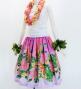 Hula Shantung Pa'u Skirt with Torch Ginger & Heliconia Print / Luxury Collection / J3037-5