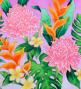 Hula Shantung Pa'u Skirt with Torch Ginger & Heliconia Print / Luxury Collection / J3037-5