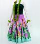 Hula Shantung Pa'u Skirt with Torch Ginger & Heliconia Print / Luxury Collection / J3037-6