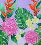 Hula Shantung Pa'u Skirt with Torch Ginger & Heliconia Print / Luxury Collection / J3037-8