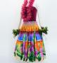 Hula Shantung Pa'u Skirt with Hibiscus Print / Luxury Collection / J3038-3