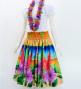 Hula Shantung Pa'u Skirt with Hibiscus Print / Luxury Collection / J3038-4